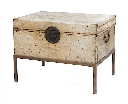 CHINESE PIGSKIN TRUNK ON PAINTED 382476