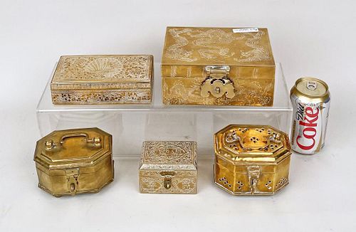 GROUP FIVE BRASS BOXEScomprising 382499