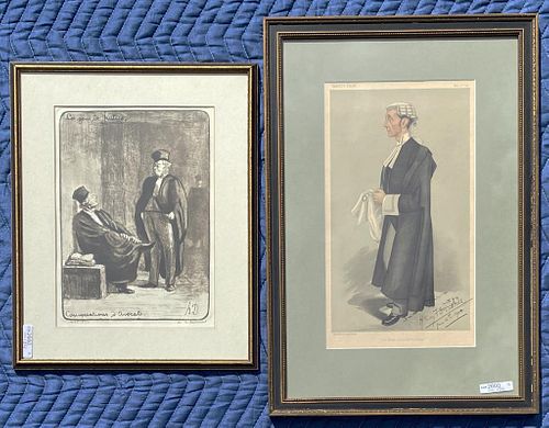 TWO FRAMED LITHOGRAPHScomprising  3824ae