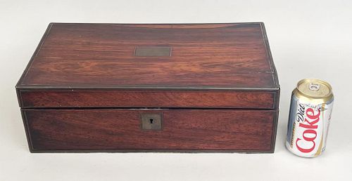 SMALL ANTIQUE MAHOGANY TRAVELING 3824a8