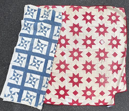 TWO AMERICAN COUNTRY QUILTS ONE 3824ca