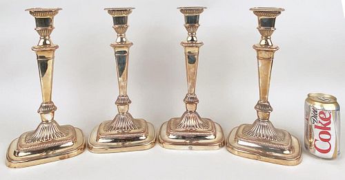 SET FOUR OLD SHEFFIELD CANDLESTICKSmarked 38254c