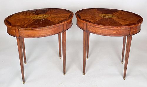 PAIR GEORGE III INLAID MAHOGANY