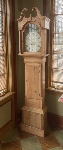 ENGLISH PINE TALL CLOCKwith 8 day 38258c