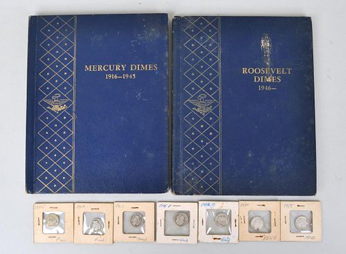 TWO COIN BOOKS OF SILVER U.S. DIMESincluding