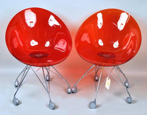PAIR MCM COLORED ACRYLIC CHAIRSKartell