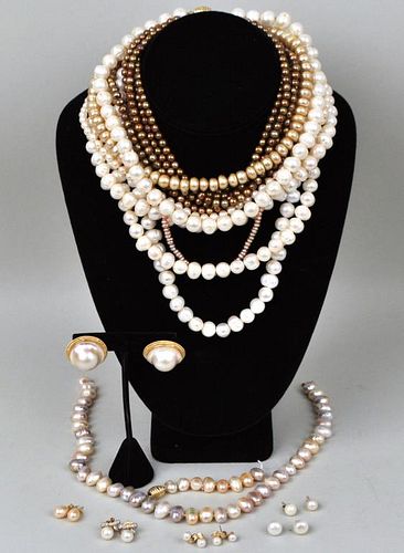 SEVEN FRESH WATER PEARL NECKLACESwith