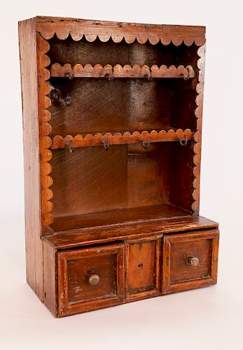 19TH CENTURY CARVED WALNUT HANGING