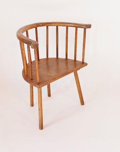 18TH CENTURY ENGLISH D SEAT LOW BACK 37fff8