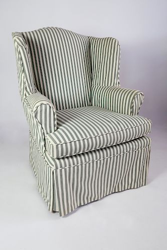 GREEN AND WHITE STRIPED SLIP COVERED 380014