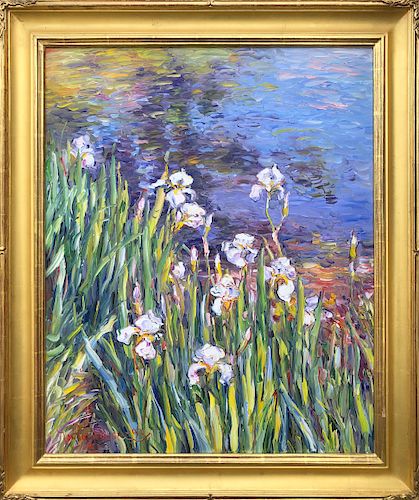 JAN PAWLOWSKI OIL ON CANVAS IRIS AT