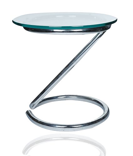 CHROME AND GLASS OCCASIONAL TABLE  3800a3