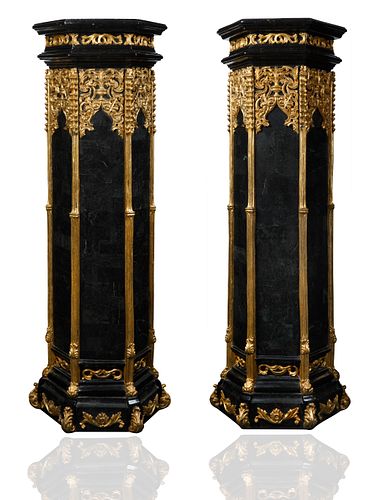 A PAIR OF MONUMENTAL ORMOLU STONE 3800e6