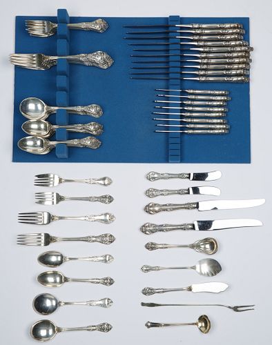 A EIGHTY-SEVEN PIECE PIECE SILVER SERVICE