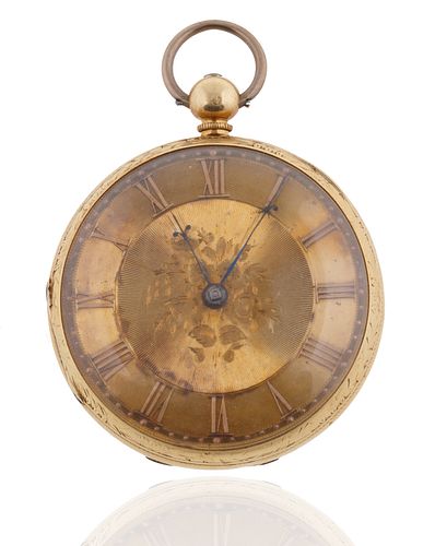CIRCA 1840 ALL GOLD FLORAL ENGRAVED 38010d