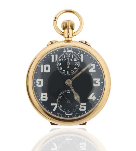 GOLD ZENITH POCKET WATCH WITH BLACK 380110