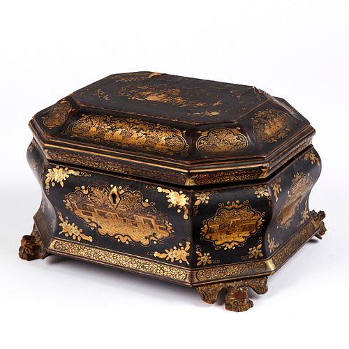 19TH C CHINESE EXPORT GILT LACQUER 3801ac