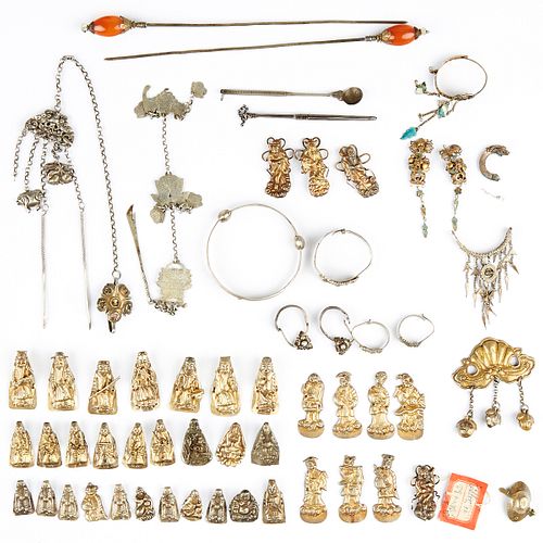 ASSORTED CHINESE SILVER OBJECTS 3801b8