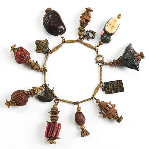 CHINESE CHARM BRACELET W/ CARVED