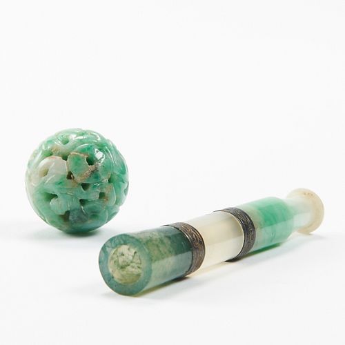 GRP JADE BEAD AGATE CIGARETTE 3801bd