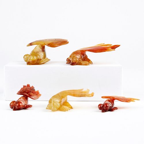 GRP 5 CHINESE CARNELIAN CARVED 3801c6