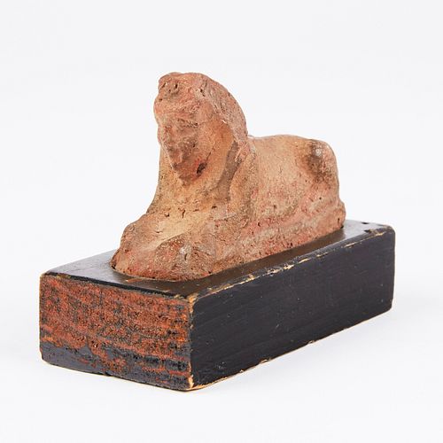 EARLY EGYPTIAN CERAMIC SPHINX PTOLEMAIC 3802a3