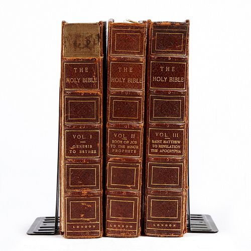 HOLY BIBLE IN 3 VOLUMES CUSTOM BINDINGThe