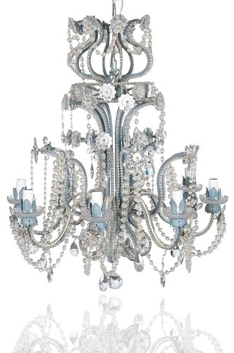 VINTAGE CRYSTAL CUT CHANDELIEReight 380351