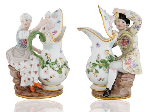 PAIR OF MEISSEN FIGURATIVE PORCELAIN 38038f