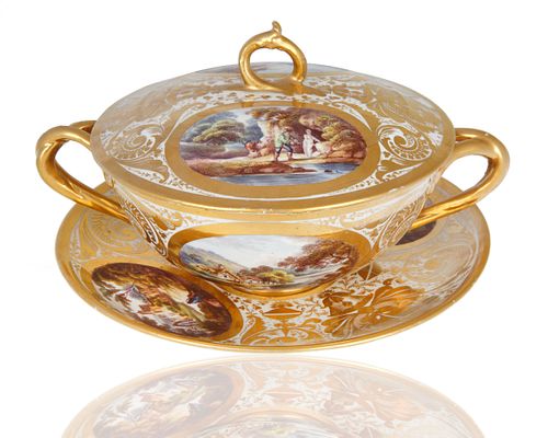 DERBY PORCELAIN COVERED SCENIC 3803a8