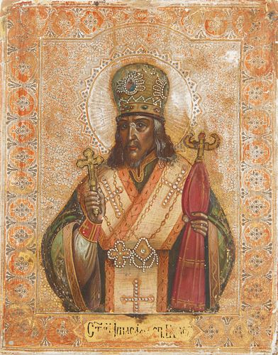19TH CENTURY RUSSIAN ICON OF A