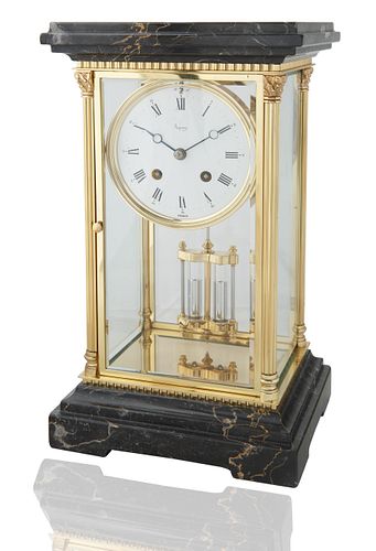 L EPEE FOUR GLASS CARRIAGE CLOCKrectangular 3803ea