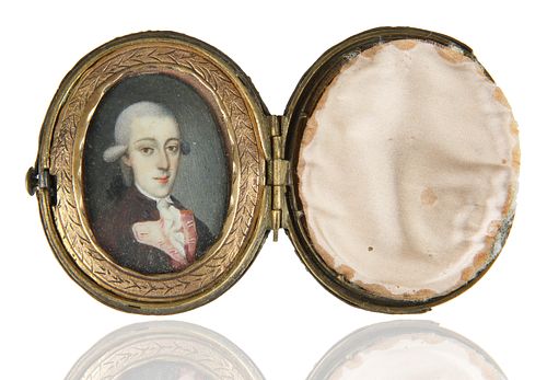 FRENCH PORTRAIT MINIATURE CASEframed 3803e2