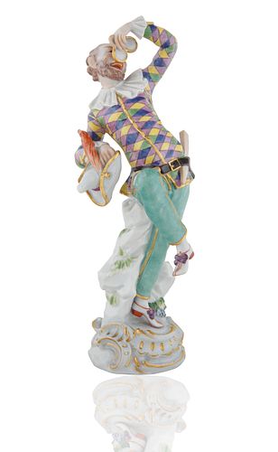 MEISSEN 'HARLEQUIN WITH GLASSES'