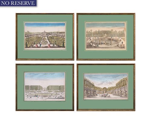 A SET OF FOUR FRENCH VUE D'OPTIQUE