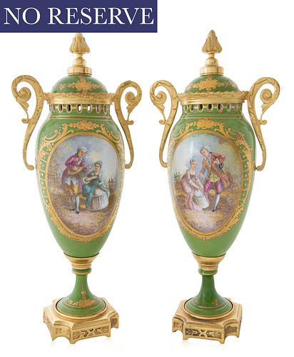 PAIR OF ORMOLU MOUNTED SEVRES STYLE 380494