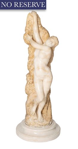 A MARBLE SCULPTURE OF A NUDE WOMAN