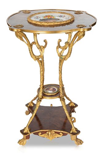 A NAPOLEON III-STYLE GILT BRONZE MOUNTED