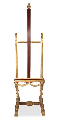 A CARVED WOOD AND GILT ARTIST EASEL  380540