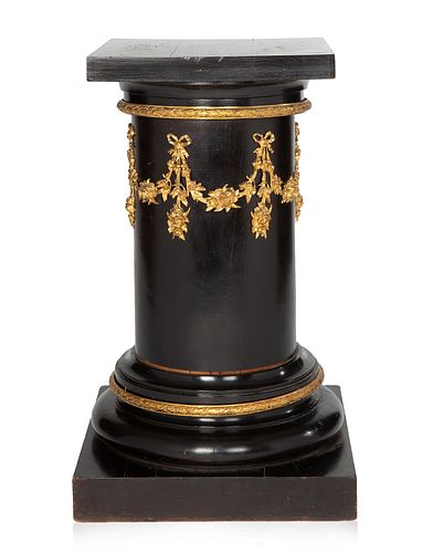 A FRENCH BLACK LACQUER AND BRONZE