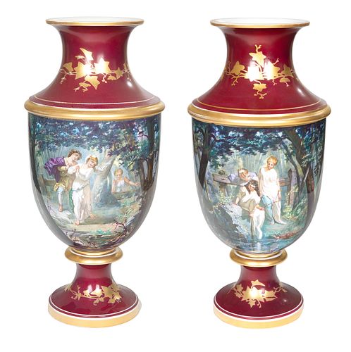 A PAIR OF LARGE OLD PARIS PORCELAIN 3805de