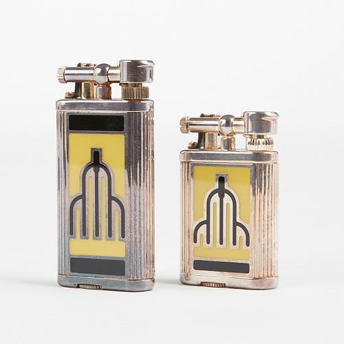 PAIR OF DUNHILL "CHICAGO" ENAMEL