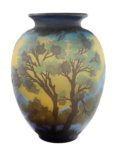 A FRENCH CAMEO GLASS MOUNTAIN 3806b0