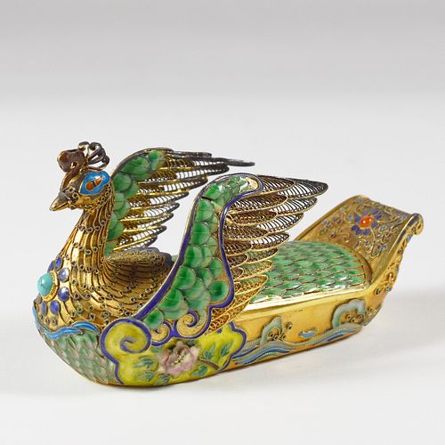 20TH C CHINESE GILT SILVER ENAMEL 3808b9