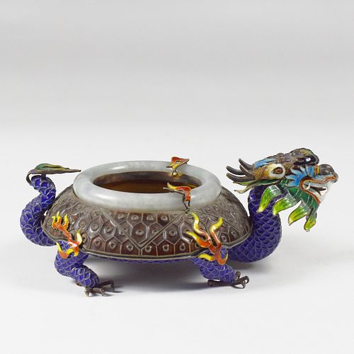 20TH C. CHINESE SILVER ENAMELED