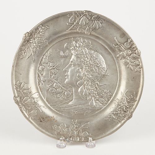 CHARLES DESVERGNES FRUIT GIRL PEWTER 38095f