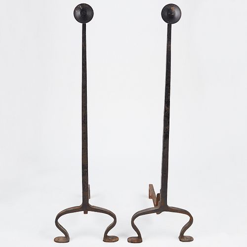PAIR OF 39 IN HAND WROUGHT IRON 380970