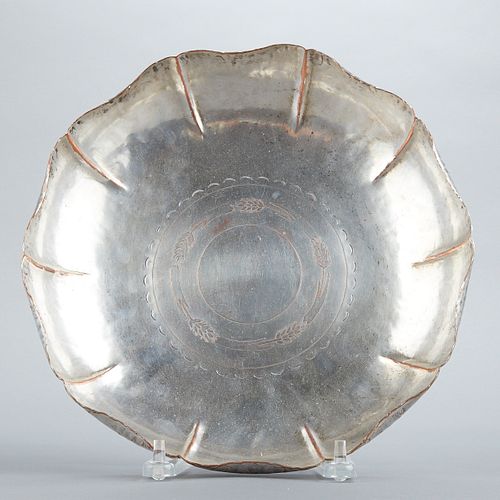 UTAH HAMMERED SILVER ON COPPER BOWL