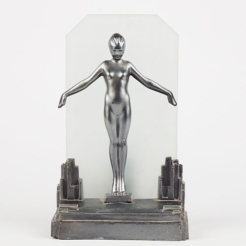 FRANKART ART DECO FEMALE NUDE LAMPFrankart 3809b3