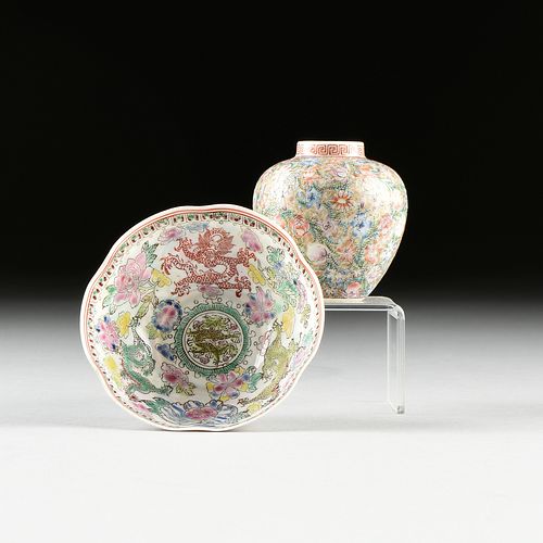 TWO CHINESE FAMILLE ROSE ENAMELLED 3809f6